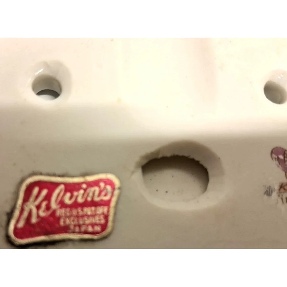 2 Vintage Japan Porcelain Kelvin's Floral Double Light Switch